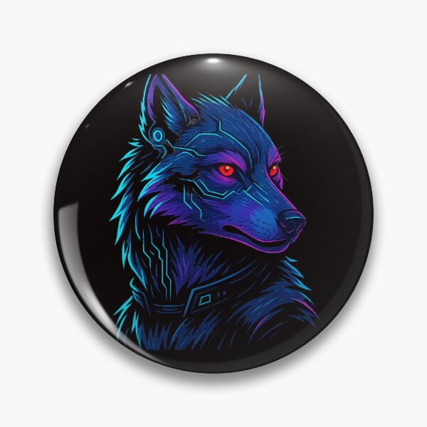 Item preview, Cyberpunk Wolf – Neon Tech Future Animal Design designed and sold by FrameFlow.