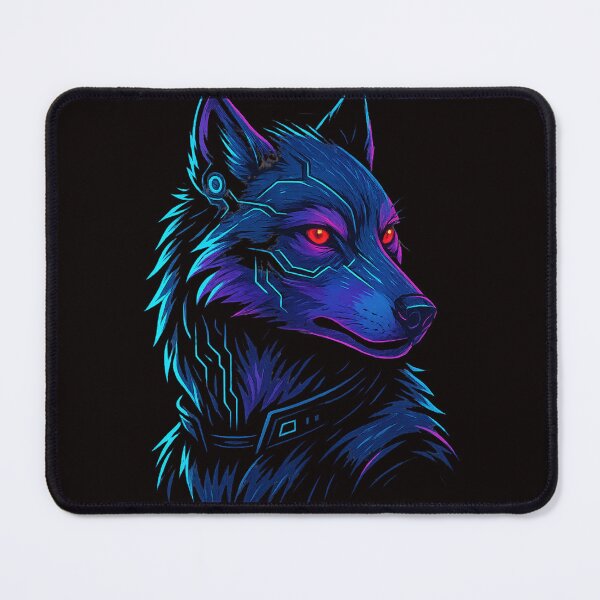 Item preview, Cyberpunk Wolf – Neon Tech Future Animal Design designed and sold by FrameFlow.