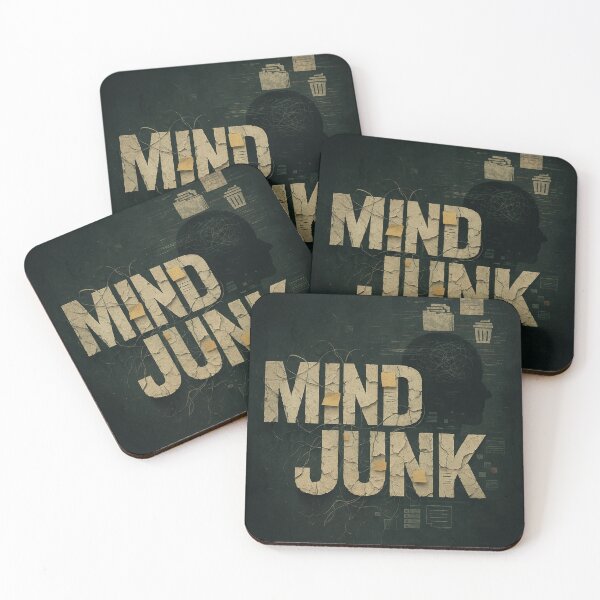 Item preview, MINDJUNK – Gritty Poster for Mental Clutter, Thought Loops & Cognitive Chaos designed and sold by Aesthread.