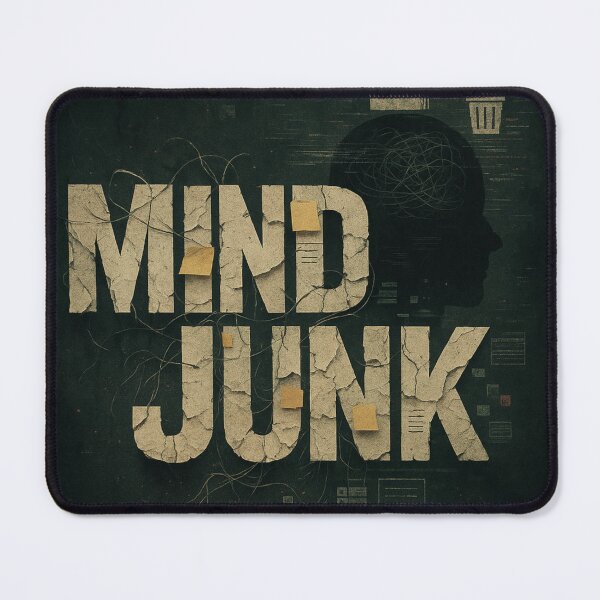 Item preview, MINDJUNK – Gritty Poster for Mental Clutter, Thought Loops & Cognitive Chaos designed and sold by Aesthread.