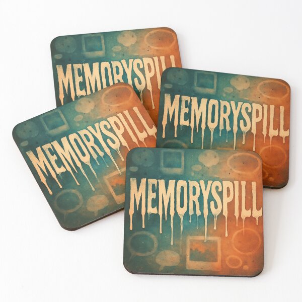 Item preview, Memoryspill – Surreal Typography Poster for Emotional Overflow & Nostalgia Fatigue designed and sold by Aesthread.