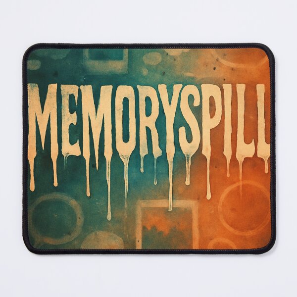 Item preview, Memoryspill – Surreal Typography Poster for Emotional Overflow & Nostalgia Fatigue designed and sold by Aesthread.