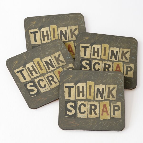 Item preview, Thinkscrap – Grunge Typography Poster of Half-Ideas and Creative Chaos designed and sold by Aesthread.