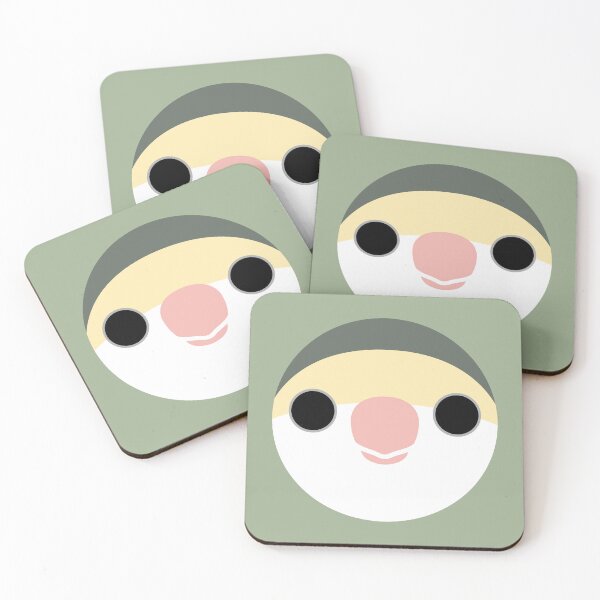 Item preview, The face of a white-faced mauve peach-faced lovebird designed and sold by INKOYADO.