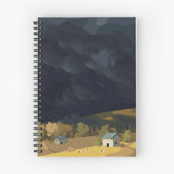 Item preview, Stormy Sky Over Pixel Art Countryside designed and sold by darkskinbender.