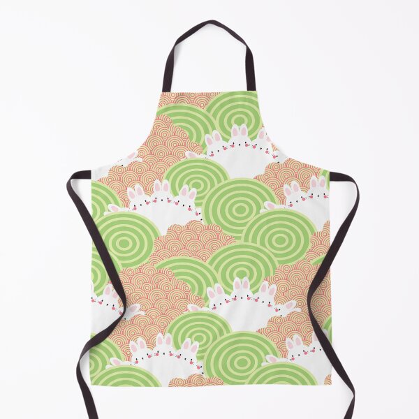 Item preview, White Rabbits in Green and Peach Circular Design Bunny designed and sold by Crispifly.