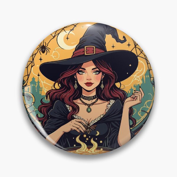 Item preview, Whimsically Enchanting Witch With Spiders and Cauldron designed and sold by taiche.