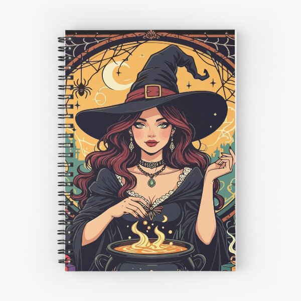 Item preview, Whimsically Enchanting Witch With Spiders and Cauldron designed and sold by taiche.