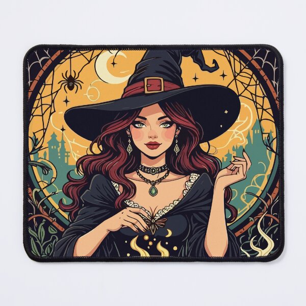 Item preview, Whimsically Enchanting Witch With Spiders and Cauldron designed and sold by taiche.
