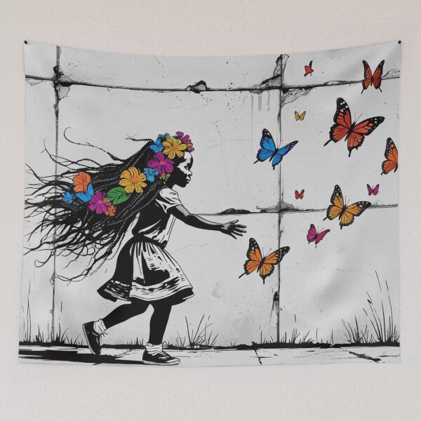 Item preview, Girl Chasing Colorful Butterflies  designed and sold by AlinaSCorner.
