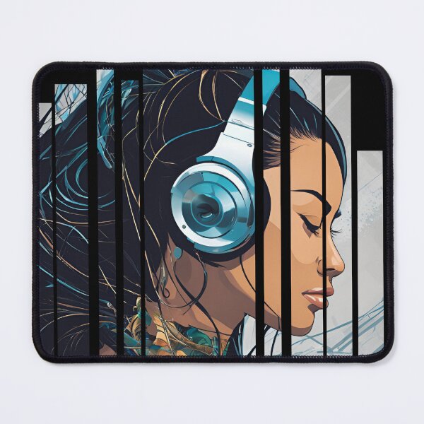 Item preview, Cyborg girl listening to music 5 designed and sold by Neon G.