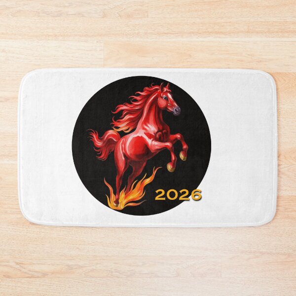Item preview, Red horse symbolizes vitality and energy for the year 2026 in an artistic representation designed and sold by Ms. Iryna.