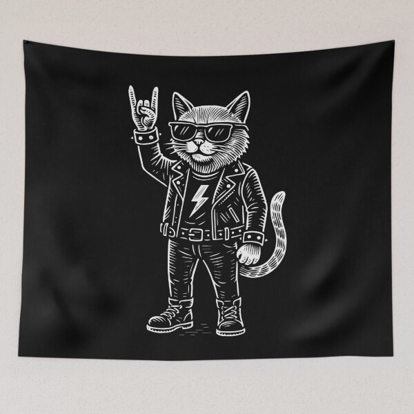 Item preview, Funny Rock Music Cat Metal Music Humor designed and sold by LuminOrb.