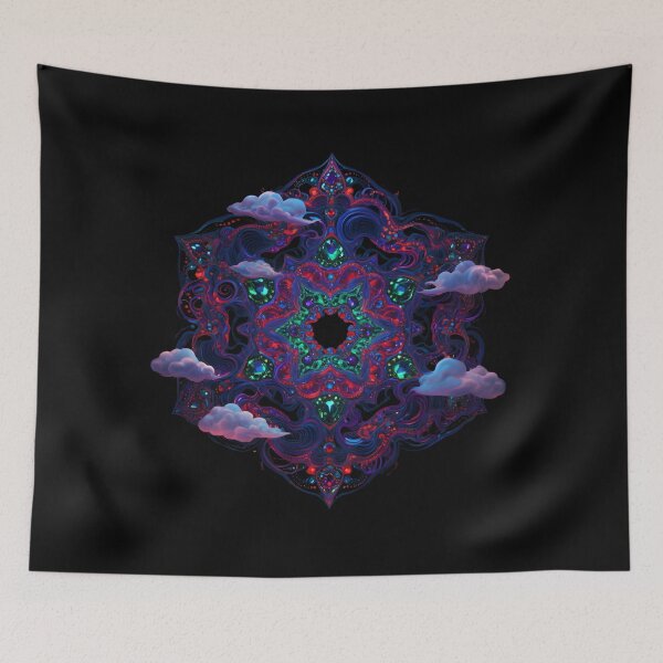 Item preview, Dreamweaver Mandala – Celestial Psychedelic Bloom designed and sold by JaroPrints.