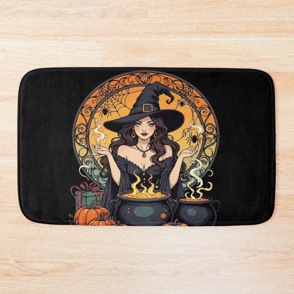 Item preview, Whimsically Enchanting Witch With Spiders and Cooking Pot designed and sold by taiche.