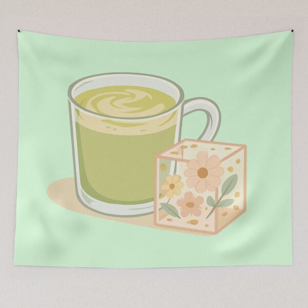 Item preview, Resin Art Matcha Aesthetic – Pastel Green & Epoxy Flat Lay Design designed and sold by Timeless Design.
