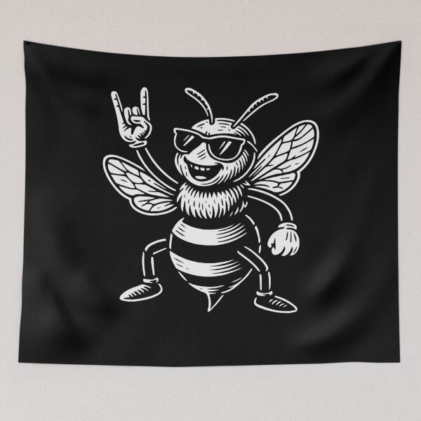 Item preview, Rock Music Funny Heavy Metal Bee Sign designed and sold by LuminOrb.