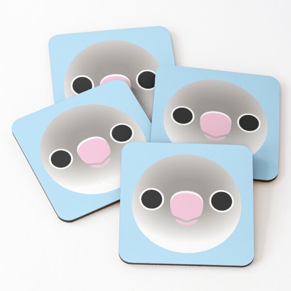 Item preview, The face of a Pastel blue masked lovebird designed and sold by INKOYADO.
