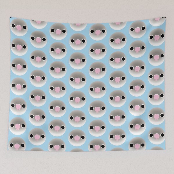 Item preview, The face of a Pastel blue masked lovebird designed and sold by INKOYADO.