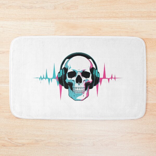 Item preview, Silent Rebels – Skull Headphones Glitchwave Tee designed and sold by ArtiLand.