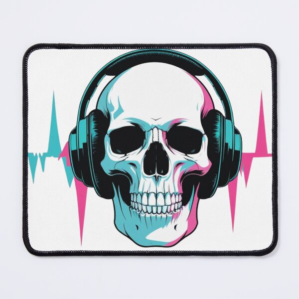 Item preview, Silent Rebels – Skull Headphones Glitchwave Tee designed and sold by ArtiLand.