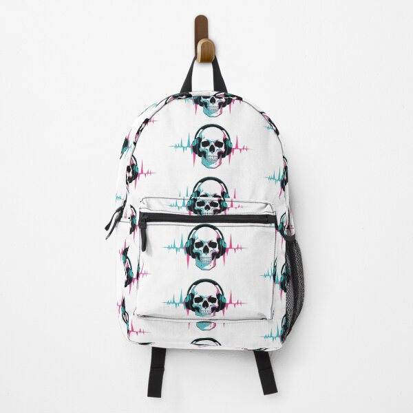 Item preview, Silent Rebels – Skull Headphones Glitchwave Tee designed and sold by ArtiLand.