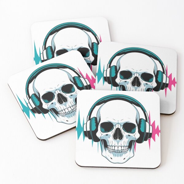 Item preview, Silent Rebels – Skull Headphones Glitchwave Tee designed and sold by ArtiLand.
