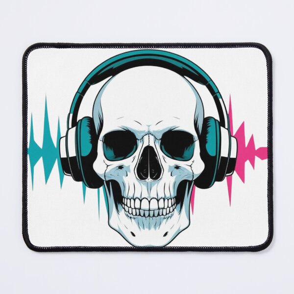 Item preview, Silent Rebels – Skull Headphones Glitchwave Tee designed and sold by ArtiLand.
