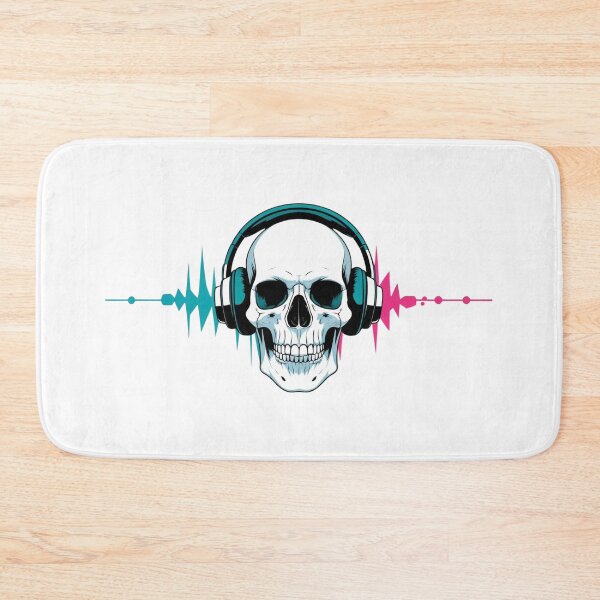 Item preview, Silent Rebels – Skull Headphones Glitchwave Tee designed and sold by ArtiLand.
