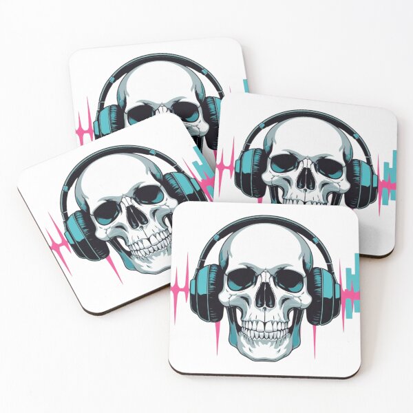 Item preview, Silent Rebels – Skull Headphones Glitchwave Tee designed and sold by ArtiLand.