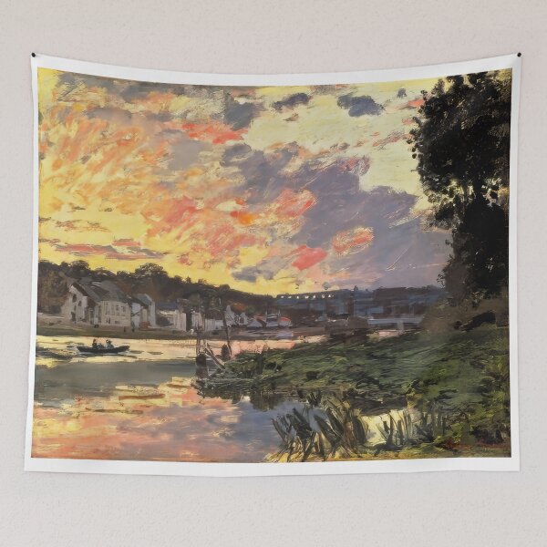 Item preview, The Seine at Bougival in the Evening   1869 by Claude Monet designed and sold by GabyddAlessandr.