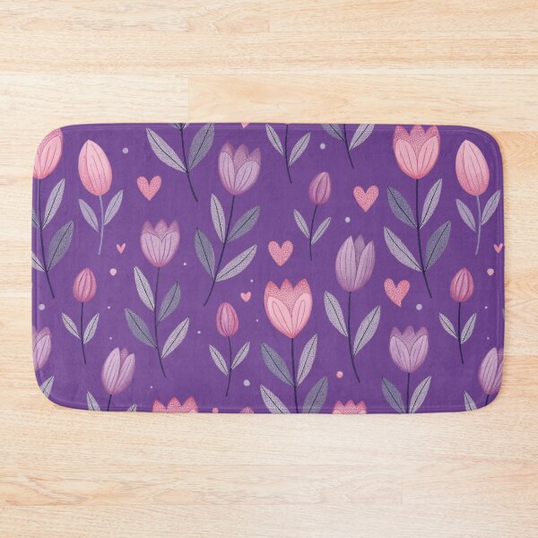 Item preview, "Purple and Pink Tulip Hearts Pattern" designed and sold by joycrysstudio.