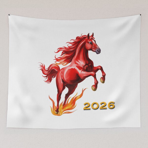 Item preview, 2026 year of the red horse celebrations with symbolic artwork designed and sold by Ms. Iryna.
