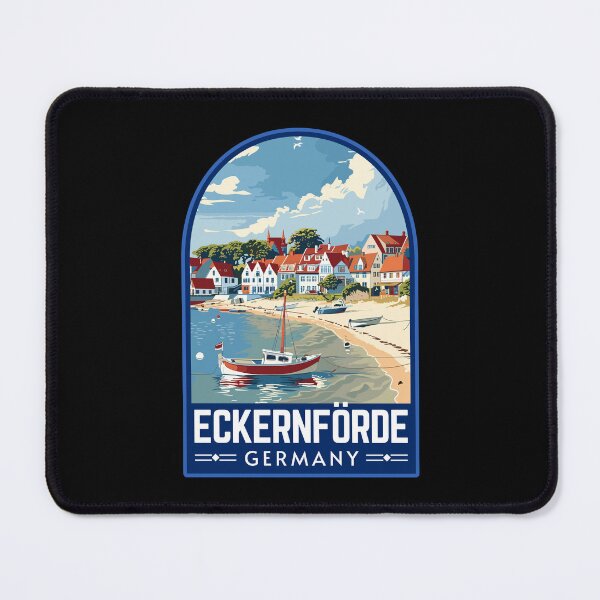 Item preview, Eckernförde in Schleswig-Holstein Germany Retro Travel Art Landscape designed and sold by MaateoDesign.