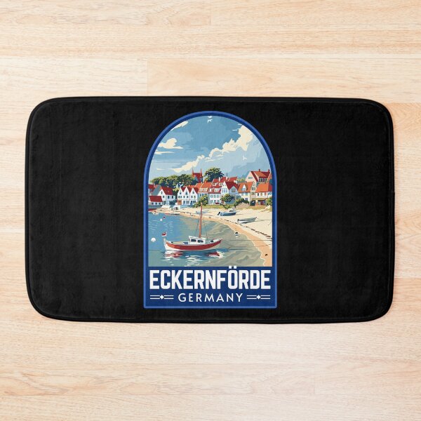 Item preview, Eckernförde in Schleswig-Holstein Germany Retro Travel Art Landscape designed and sold by MaateoDesign.