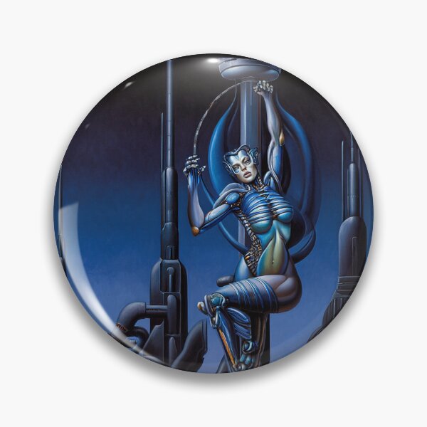 Item preview,  Biomechanical  Alien woman Gothic heavy metal landscape art designed and sold by Vintage Designs +.