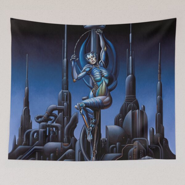 Item preview,  Biomechanical  Alien woman Gothic heavy metal landscape art designed and sold by Vintage Designs +.