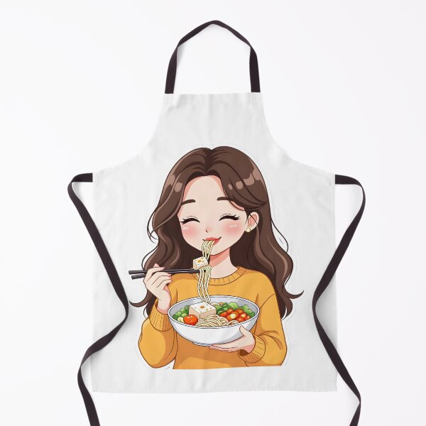 Item preview, Woman illustration eating tofu with noodles and vegetables designed and sold by simaso.
