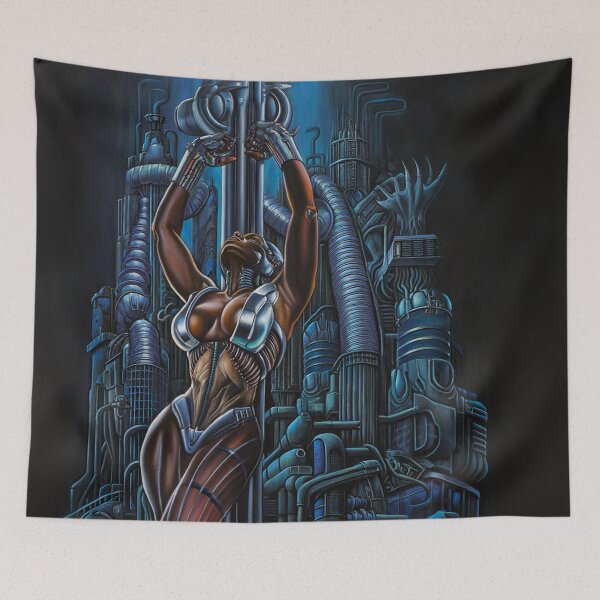 Item preview,  Biomechanical  Alien woman Gothic heavy metal landscape art designed and sold by Vintage Designs +.
