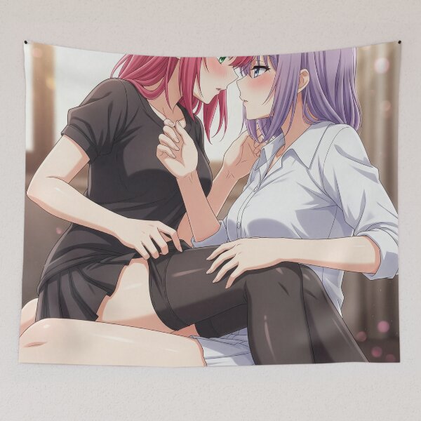 Item preview, Yuri embarrassed couple before their first kiss designed and sold by GerwantSHOP.
