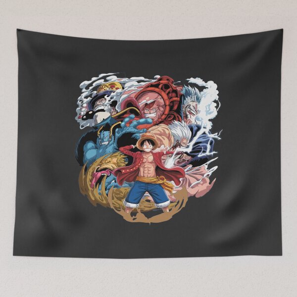Item preview, Luffy Gear 5 vs Wano Arc Enemies – Epic One Piece Anime Battle Art Design designed and sold by sudhareditz.