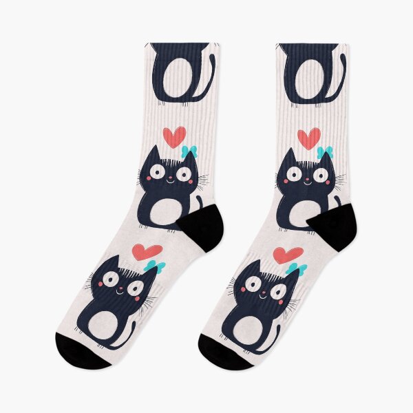 Item preview, Cute Black Cat with Heart designed and sold by AdibaArt.