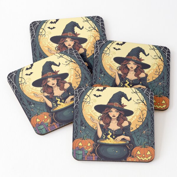 Item preview, Whimsically Enchanting Witch With Spiders and Jack O Lanterns designed and sold by taiche.
