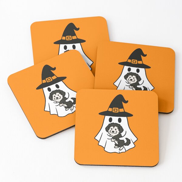 Item preview, Aussiedoodle Dog Halloween Ghost Witch Hat Mom Dad Kids designed and sold by FurryHavenPH.