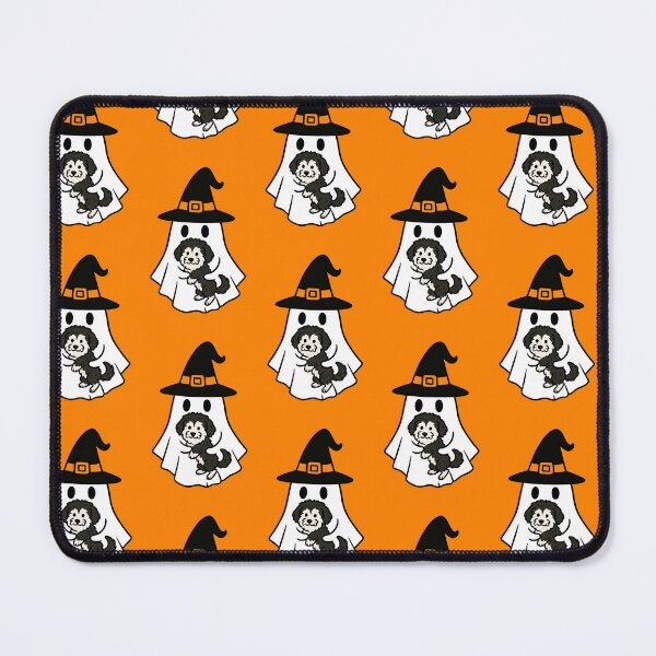Artikelvorschau, Aussiedoodle Hund Halloween Geist Hexenhut Mama Papa Kinder entworfen und verkauft von FurryHavenPH.