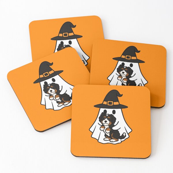 Item preview, Bernedoodle Dog Halloween Ghost Witch Hat Mom Dad Kids designed and sold by FurryHavenPH.