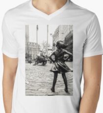 Fearless Girl & Bull NYC Men's V-Neck T-Shirt