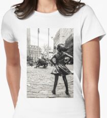 Camiseta entallada para mujer Fearless Girl & Bull NYC