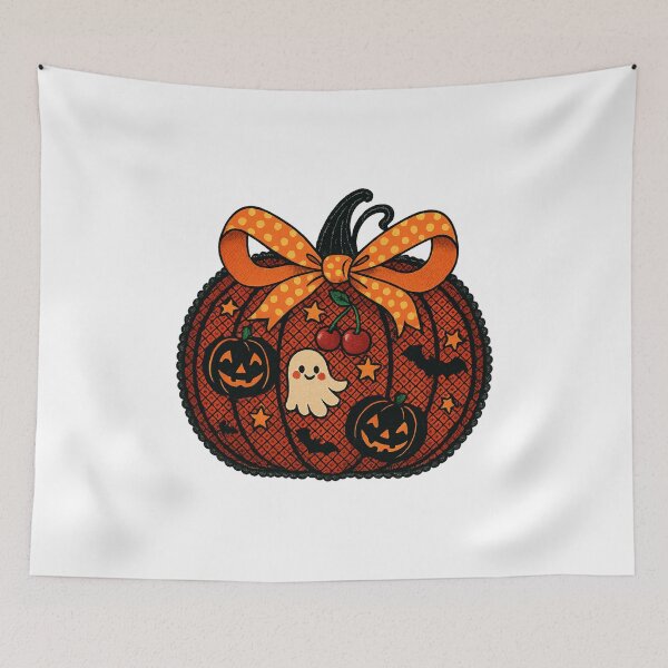 Item preview, Black lace pumpkin coquette PNG｜preppy ghost png｜lace ribbon png｜halloween lace png｜pumpkin cherries｜autumn girly png｜lacey｜pumpkin bow png designed and sold by PixelBlooming.