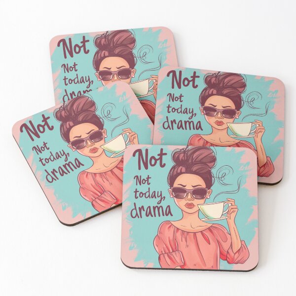 Item preview, Not Today Drama – Sassy Coffee Girl Art designed and sold by BloomingVibes.